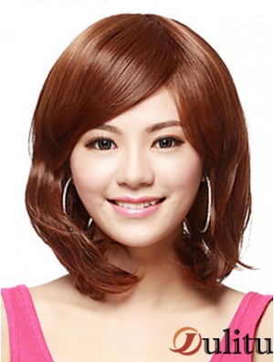 Longueur d'épaule Bobs Perruques Synthétiques Auburn Droite Flexibilité