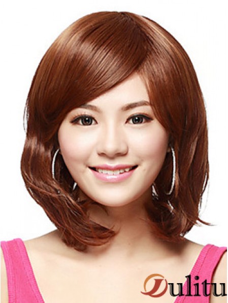 Longueur d'épaule Bobs Perruques Synthétiques Auburn Droite Flexibilité