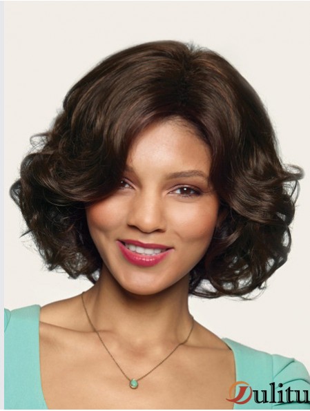 Wavy Without Bangs 10  inchBrun Grandes Perruques Synthétiques