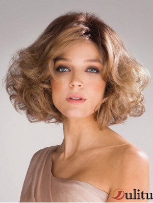 Wavy Layered 10  inchPerruques synthétiques blondes exquises