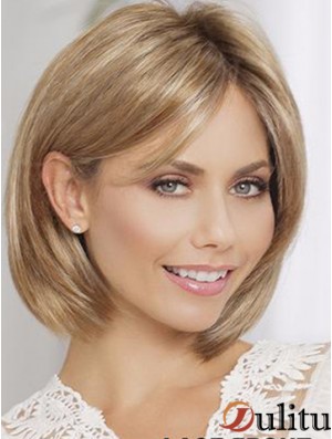 Bobs Blonde Straight Chin Longueur 10  inchPerruques moyennes modernes