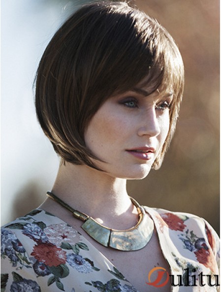 Bobs Brown Straight Chin Length 10  inchPerruques moyennes confortables