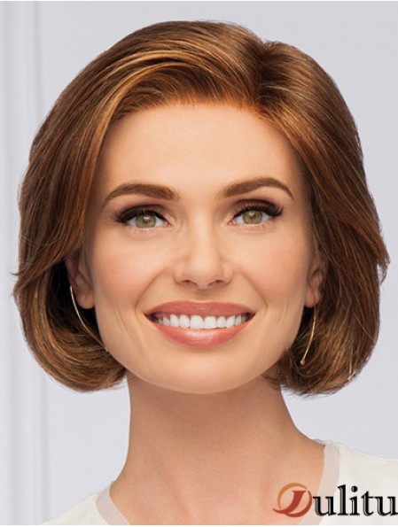 Auburn Wavy Monofilament Bobs 10 pouces perruques synthétiques femmes