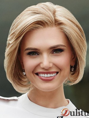 Bobs Wavy Monofilament Blonde 10 pouces Perruques synthétiques à vendre