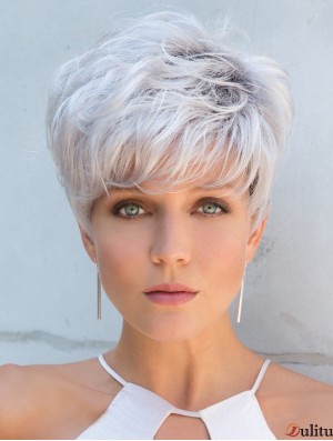 perruque blanche courte pour les femmes