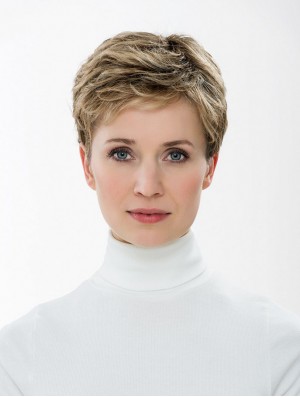 Synthétique Capless 4 pouces Boycuts Straight Blonde Short Hair Styles