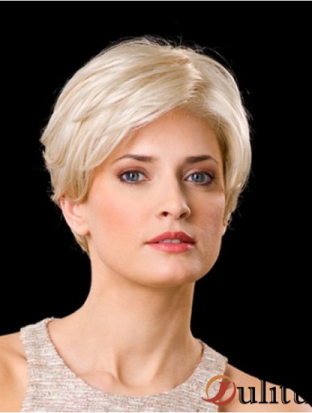 Synthétique avant de lacet 8  inchcouches droites blondes blondes perruques cheveux courts