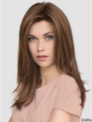 Perruques Mono Longues Layered Straight 16  inchBrunes