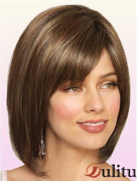 Perruques Bob Style Chin Longueur Lace Front Bobs Cut Brown Color
