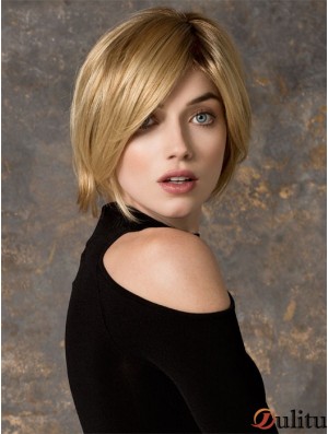 Bobs Chin Longueur Blonde Droite Moins Cher Petite Perruques