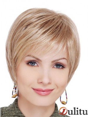 Meilleures perruques avant en dentelle blonde courte droite en couches