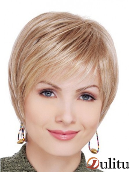 Meilleures perruques avant en dentelle blonde courte droite en couches
