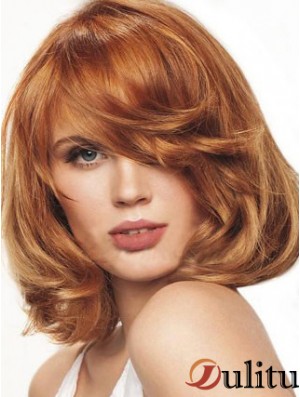 Longueur de menton monofilament ondulé Auburn Best Bob perruques