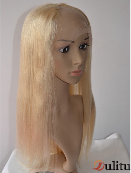 20 pouces avant de lacet droite blonde magnifique partie U perruques