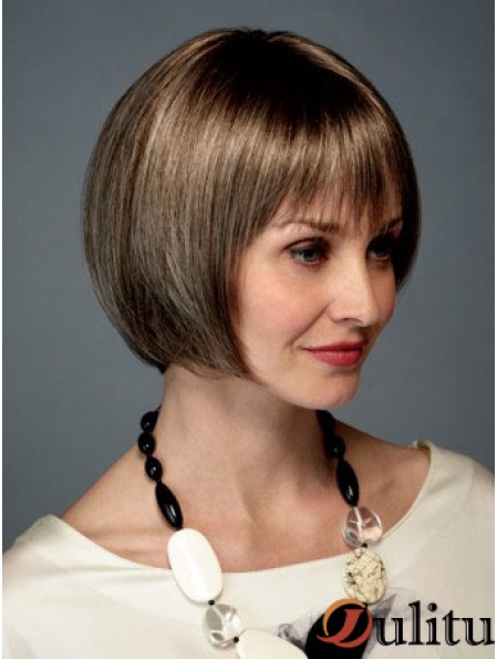 Perruques Bob Trendy Monofilament Marron Longues