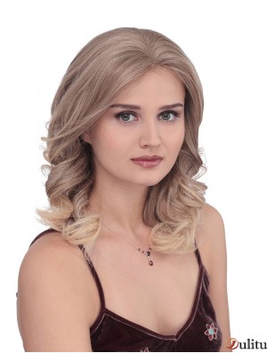 Longs bouclés sans frange Flexibilité Blonde Lace Front Wigs