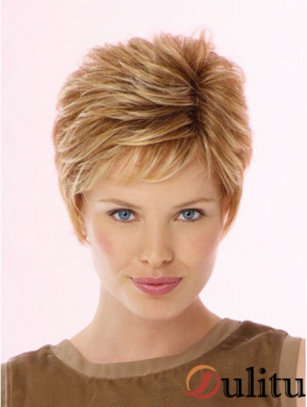 Fabuleuse blonde recadrée ondulée Boycuts Lace Front Wigs