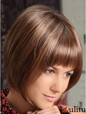Perruques Auburn Soft Bob Lace Front Longueur Chin