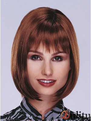 Perruques Bob Auburn Top Monofilament Straight Longueur Menton