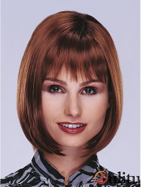 Perruques Bob Auburn Top Monofilament Straight Longueur Menton