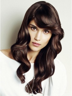 Ondulé avec une frange longue Auburn Amazing Lace Front Wigs
