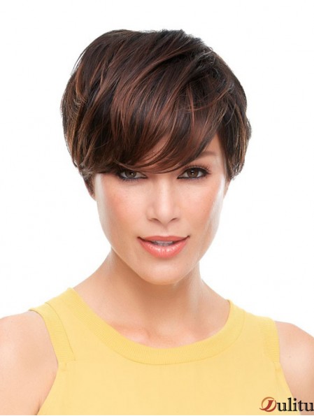 Boycuts ondulés Cropped Brown Best Lace Front Wigs