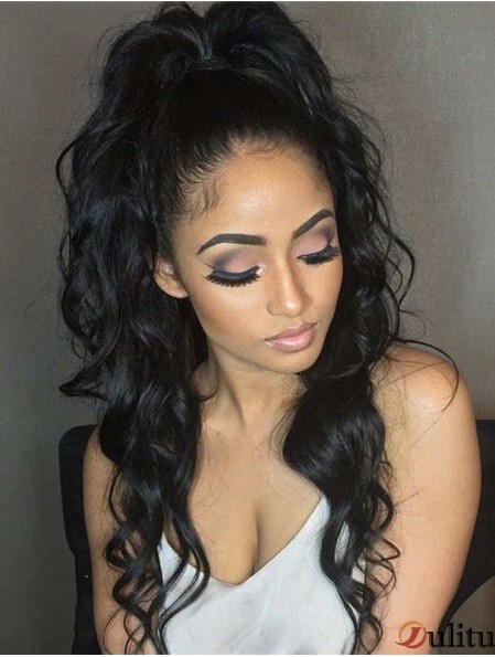 Cheveux humains remy 26  inchsans frange perruques noires ondulées 360 en dentelle