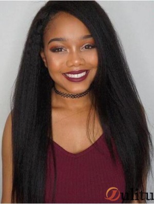 22  inchnoir crépus sans frange cheveux humains remy 360 perruques en dentelle