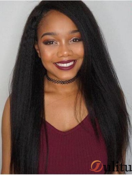 22  inchnoir crépus sans frange cheveux humains remy 360 perruques en dentelle