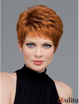 Bon Auburn recadrée ondulée Boycuts monofilament perruques