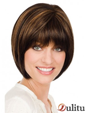 Perruques Monofilament Bobs Straight Longueur Bob Chin