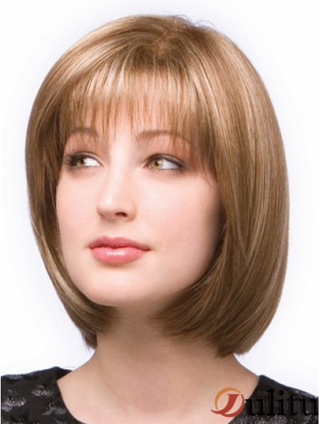 Perruques Monofilament Bobs Blonde Longueur Impertinente