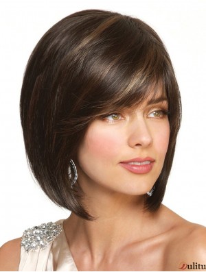 Bobs Chin Longueur Brown Straight Online Petites perruques
