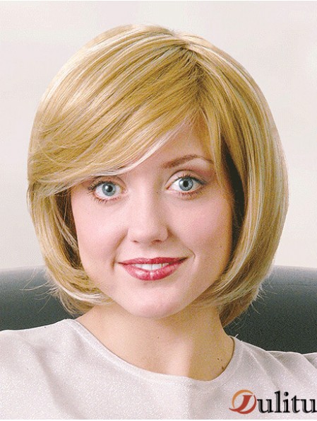 Bobs menton longueur droite blonde 12  inchbonnes perruques monofilament