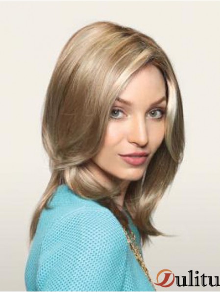 Perruques Monofilament Impertinentes Longues Blondes 16  inch