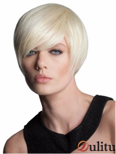 Perruques de Bob de style blonde droite courte sans bonnet