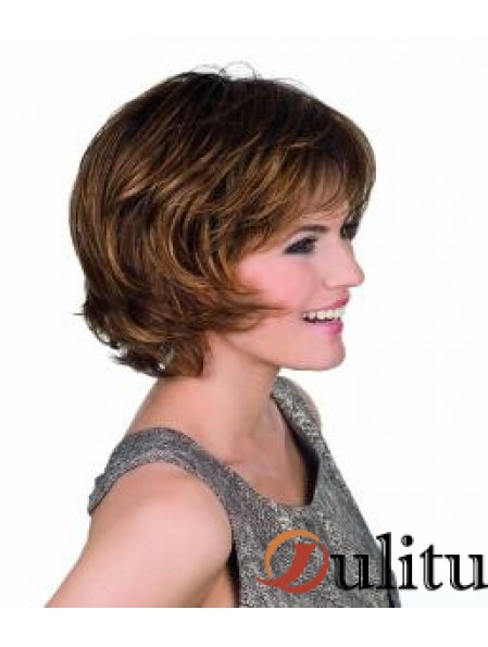 Ondulé longueur de menton brun 11,5 pouces capless Amazing Bob perruques