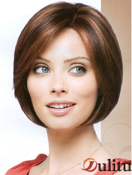 Capless menton longueur droite Auburn moins cher Bob perruques