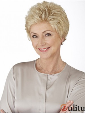 Perruques avant en dentelle sans colle avec style gris bouclé monofilament coupe
