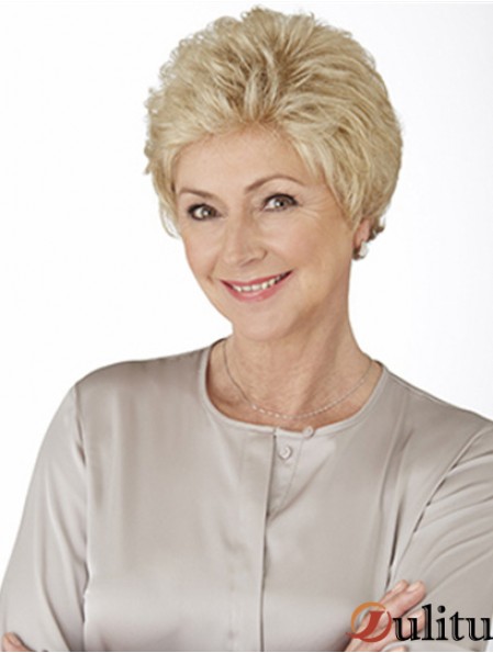 Perruques avant en dentelle sans colle avec style gris bouclé monofilament coupe