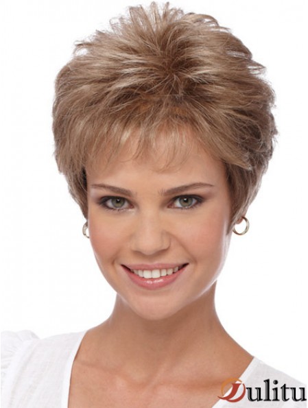 Perruques courtes pour les femmes avec des boycuts sans bonnet Longueur recadrée Style ondulé