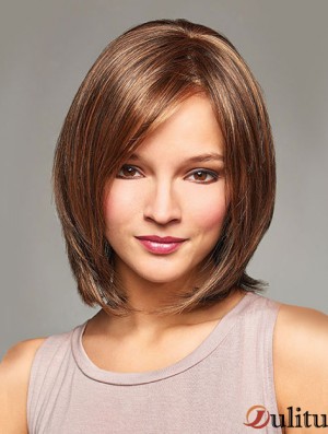 Perruques blondes de Bob avec la longueur de menton de style droit de monofilament