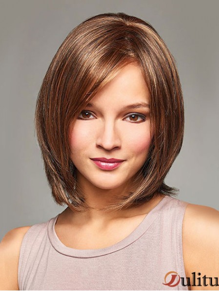 Perruques blondes de Bob avec la longueur de menton de style droit de monofilament