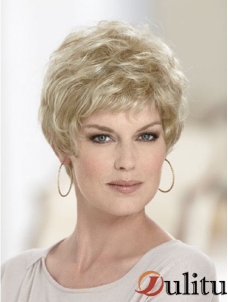 Boycuts Wavy Blonde Capless Discount Perruques Courtes
