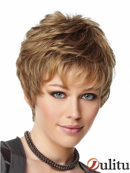 Perruques Wonder avec coupe courte ondulée style capless