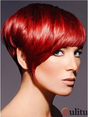 Boycuts Straight Red Capless Sassy Perruques Courtes