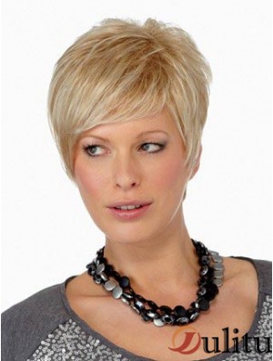 Boycuts Straight Blonde Capless perruques courtes en ligne