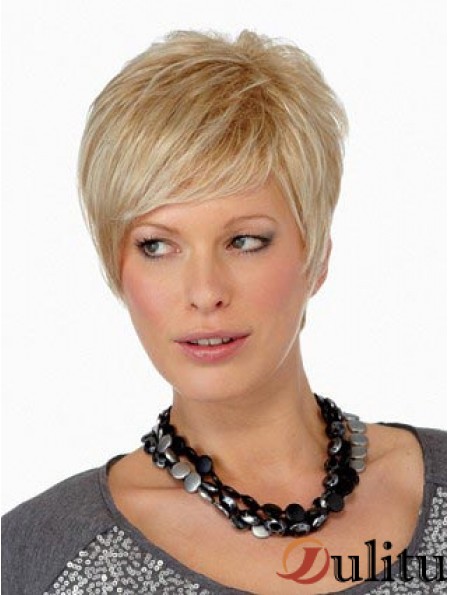 Boycuts Straight Blonde Capless perruques courtes en ligne