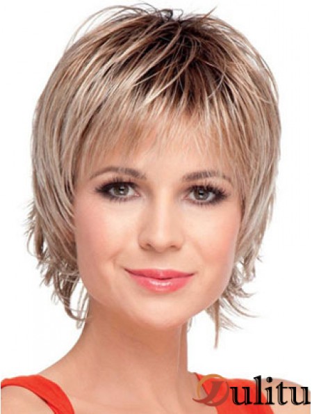 Boycuts Straight Blonde Capless Incroyable Perruques Courtes