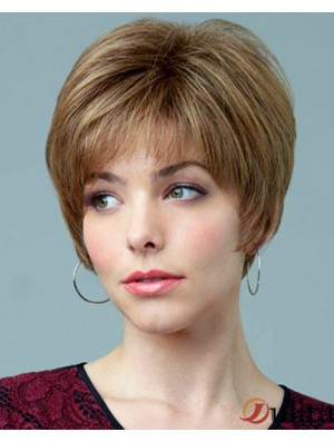 5.5 pouces naturelles droites Boycuts Auburn courtes perruques